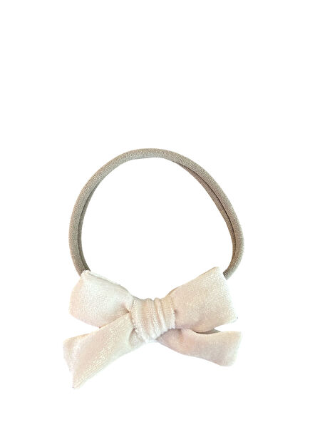 Ecru Bow Shaped Velvet Baby Band
