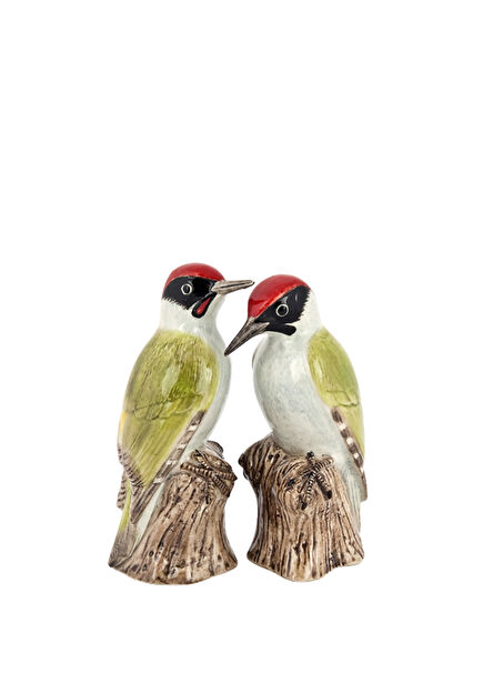 Green Bird Figured Ceramic Salt and Pepper Shakers
