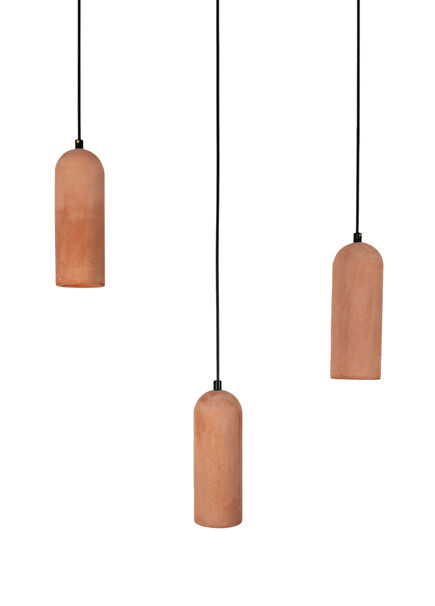 Terracotta Dome Cylinder 3 Pieces Concrete Pendant Lighting