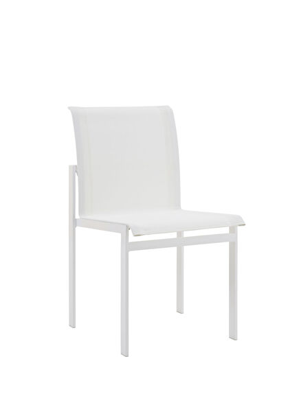 Kwadra Beyaz Metal Kolçaksız Bahçe Sandalyesi