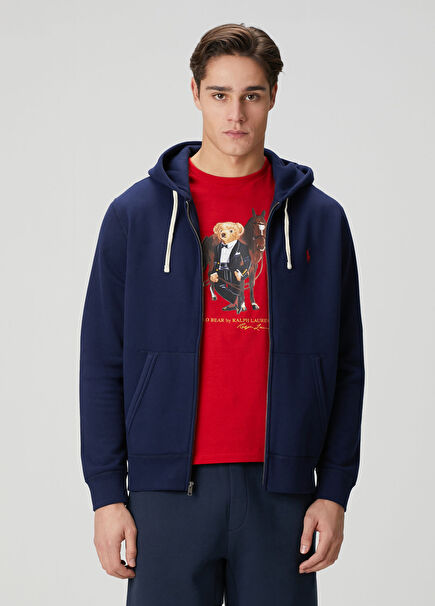 Lacivert Kapüşonlu Sweatshirt