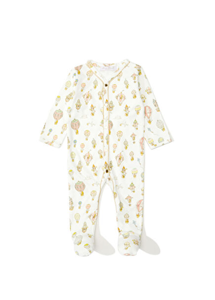 Multicolor Printed Unisex Baby Booties Jumpsuit