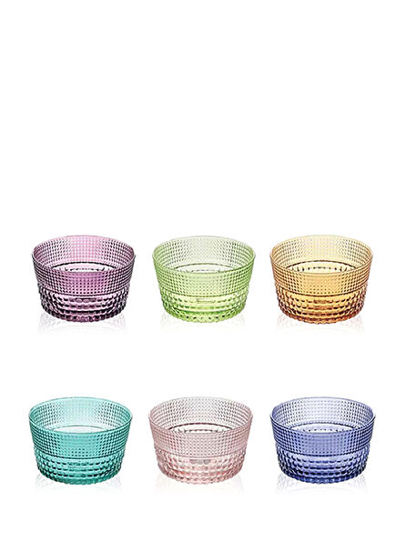 Speedy 6'lı Renkli Cam Kase