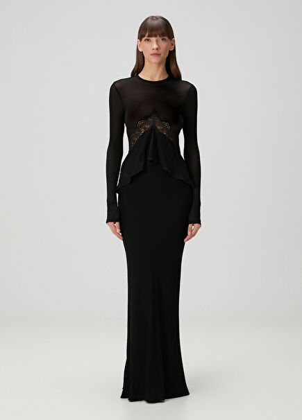 Endrey Siyah Maksi Abiye Elbise