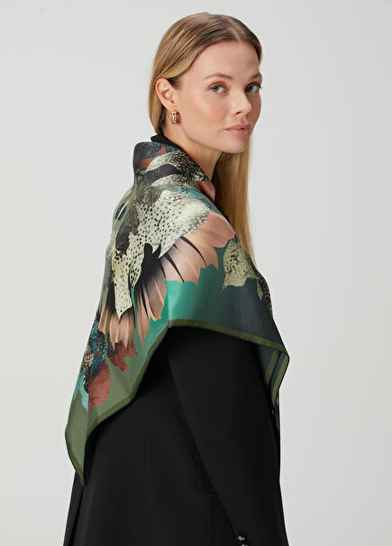 Dark Green Silk Scarf
