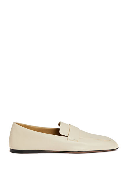 Women's Leather Loafer With Ecru Strap