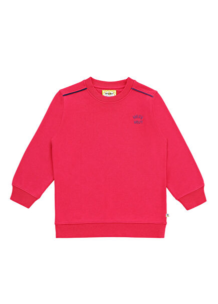 Fuşya Yuvarlak Yaka Kız Çocuk Sweatshirt