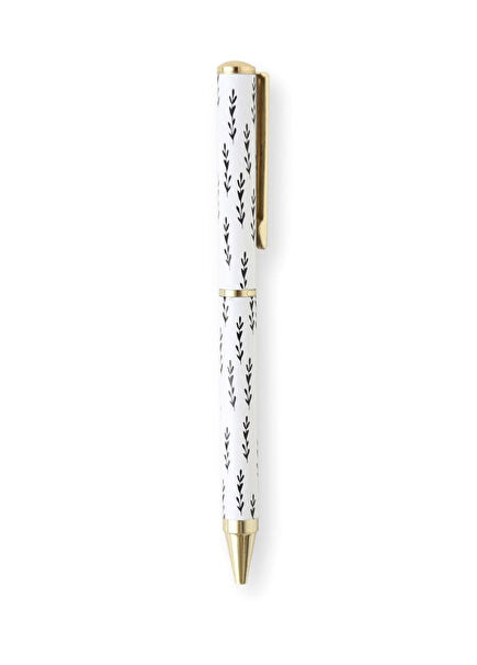 White Leaves Ballpoint Pen