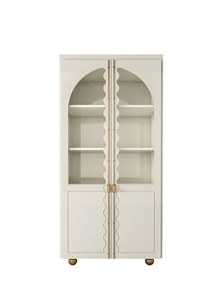 White Double Door Vintage Kitchen Cabinet