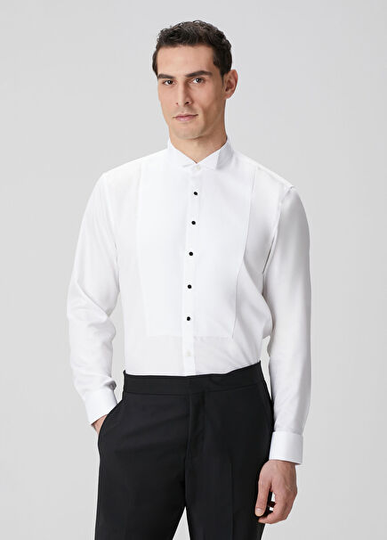Non-Iron White Tuxedo Shirt