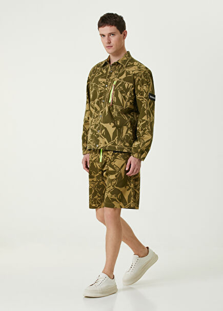 Olive Leaf Patterned Bermuda