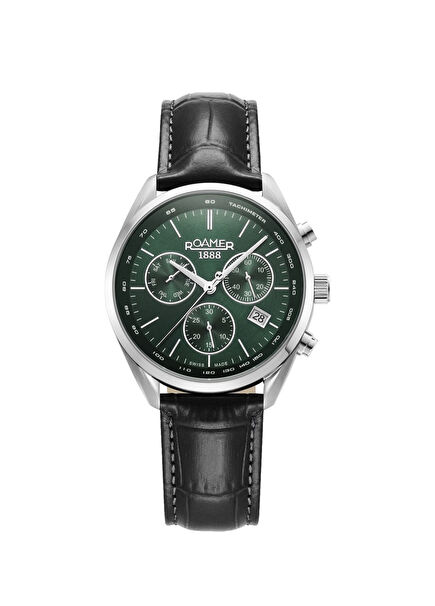 993819 41 75 02 Black Leather Men's Wristwatch