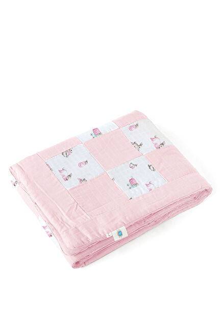 Bébé Lapin Rose Muslin Baby Girl Bedspread
