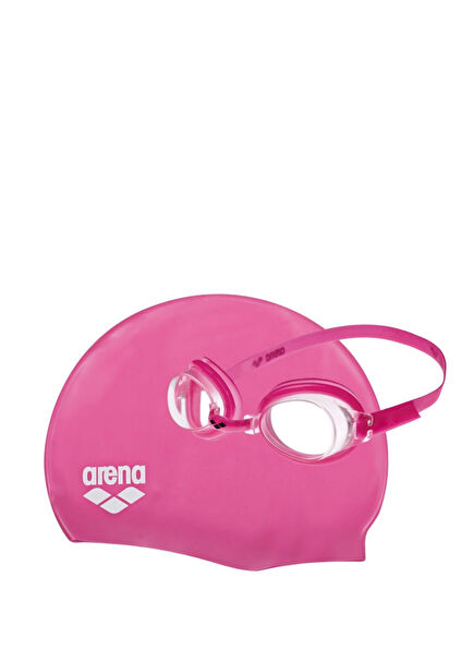 Pool Jr Pembe Unisex Çocuk Bone ve Deniz Gözlüğü Seti