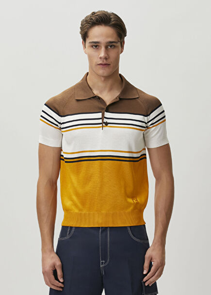 Orange Polo Neck Knitwear