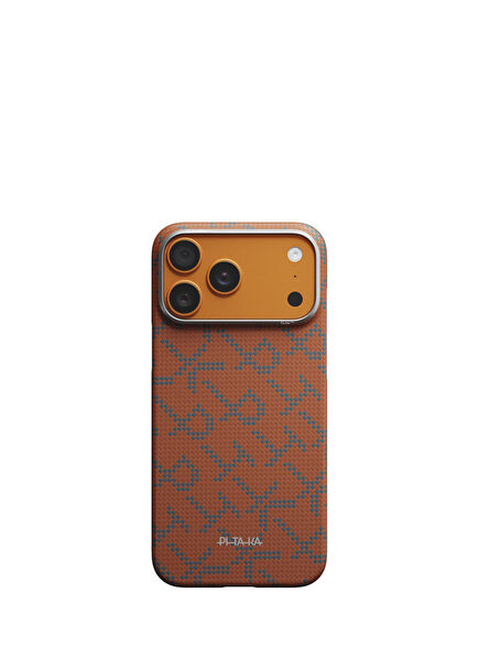 Monogram iPhone 17 Pro Magsafe Uyumlu Aramid Fiber Karbon Telefon Kılıfı