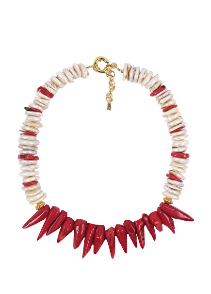 Coral Detailed Dedef Women's Necklace