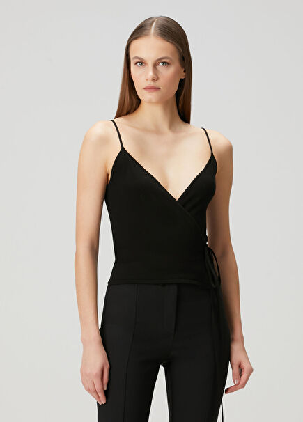 Black Double-Breasted Blouse