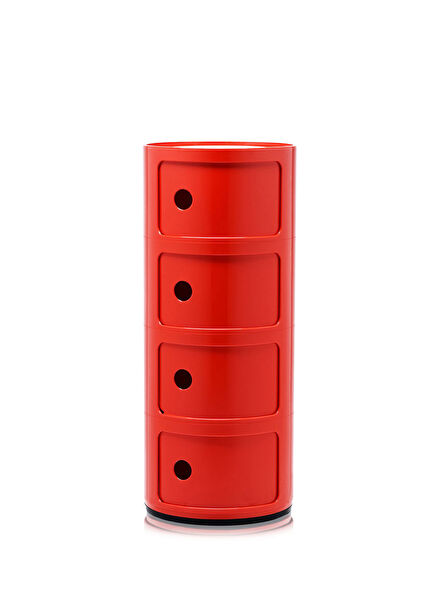 Componibili 4-Section Tray Unit Red Chest of Drawers