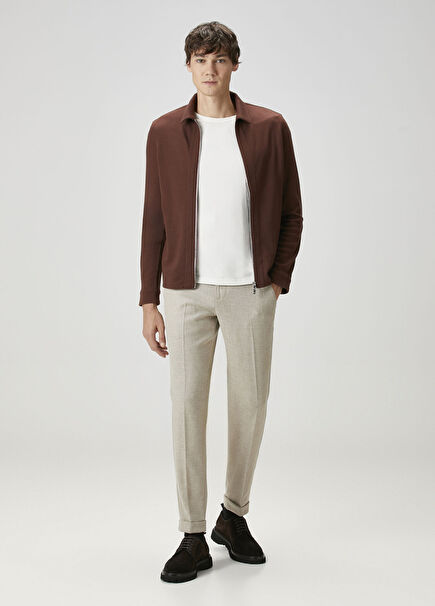Beige Wool Trousers