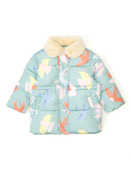 Çok Renkli Kız Çocuk Mont