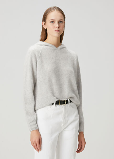 Soso Grey Hooded Cashmere Knitwear
