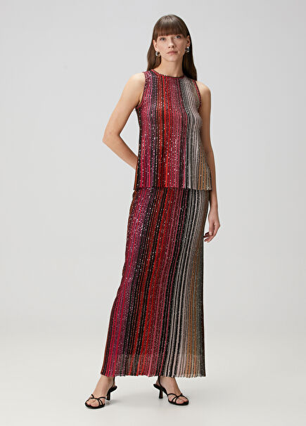 Multicolour Sequined Maxi Skirt