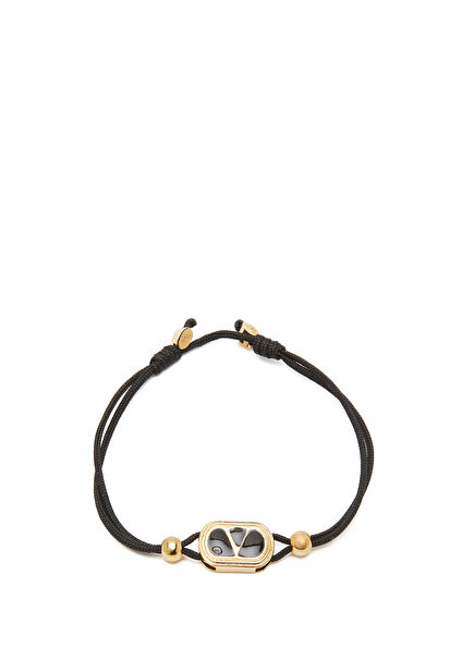 Black Logo Detailed Men's Bracelet