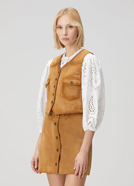 Tan Suede Vest