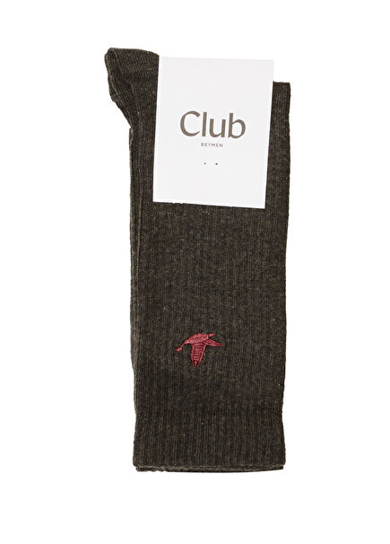Anthracite Goose Embroidered Men's Sports Socks