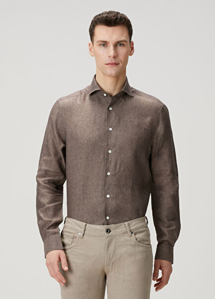 Brown Linen Shirt