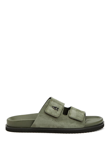Khaki Men's Suede Slippers