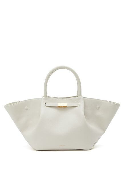 Midi New York White Women's Leather Bag