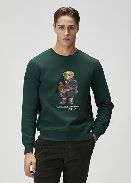 Green Logo Printed Sweatshirt