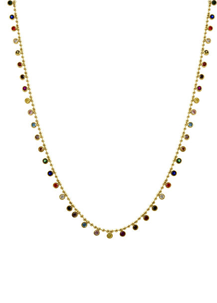 Colorful Quartz 14K Gold Women's Necklace
