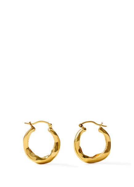 Wave Women's Gold-Plated Silver Earrings