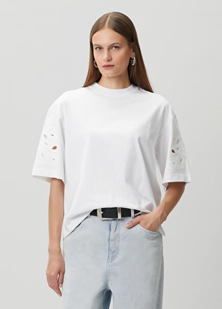 Lola Amelie Beyaz Organik Pamuk T-shirt