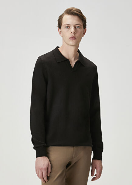 Siyah Polo Yaka Triko