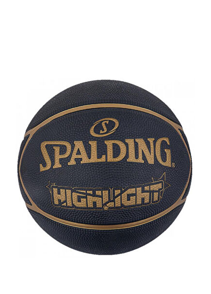 84355Z Highlight Black Gold No 7 Rubber Basketball 2021