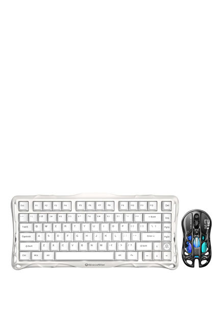 Mercury Beyaz K1 Lite+M2 Kablosuz Rgb Işıklı Mekanik Q Gaming Klavye ve Optik Mouse Seti