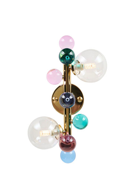 Bubble Lamp Soft Gold Metal Transparent Sconce