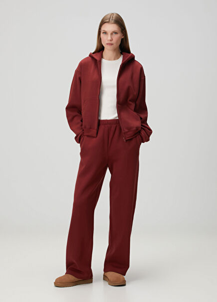 Classic Straight Leg Burgundy Sweatpants