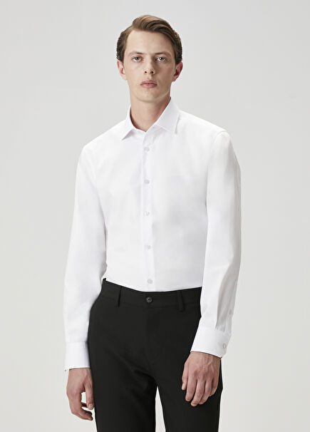 Comfort Fit White Non-Iron Oxford Shirt