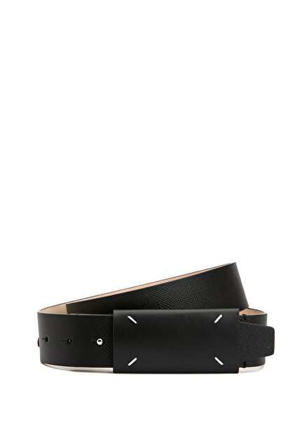 Black Men's Leather Belt