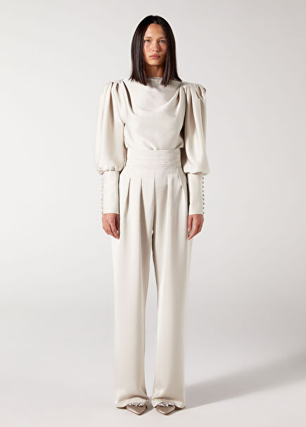 MBC Beige Satin Women's Trousers