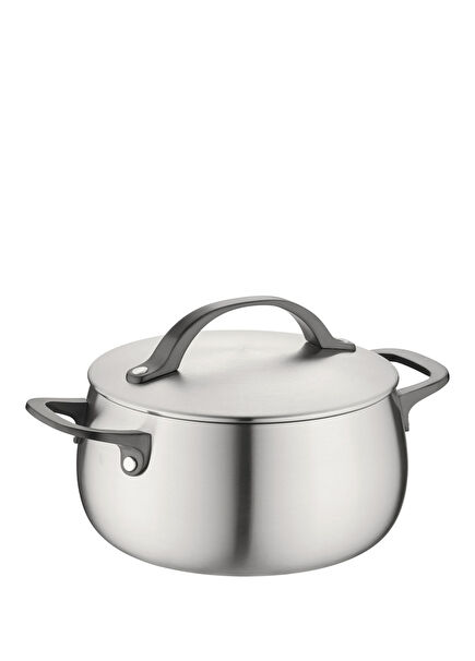 Home Belly Silver Casserole Pot with Steel Lid 20 cm