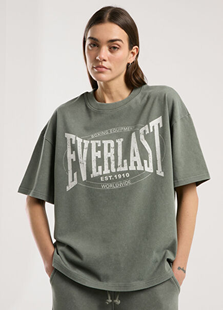 Authentic Boxing Wmn Haki Oversize Kısa Kollu Kadın T-shirt