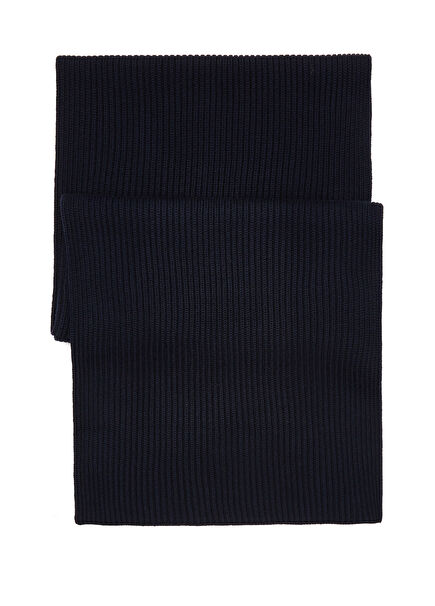 Lacivert Erkek Yün Atkı