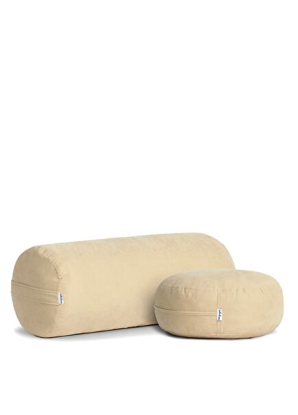 Ecru Bolster and Meditation Cushion