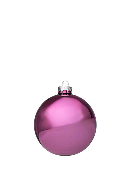 Parlak Mor Top Yılbaşı Ağacı Süsü 10 cm